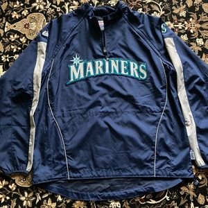Seattle Mariners Mens Jacket Blue Cool Base Lightweight Baseball Windbreaker